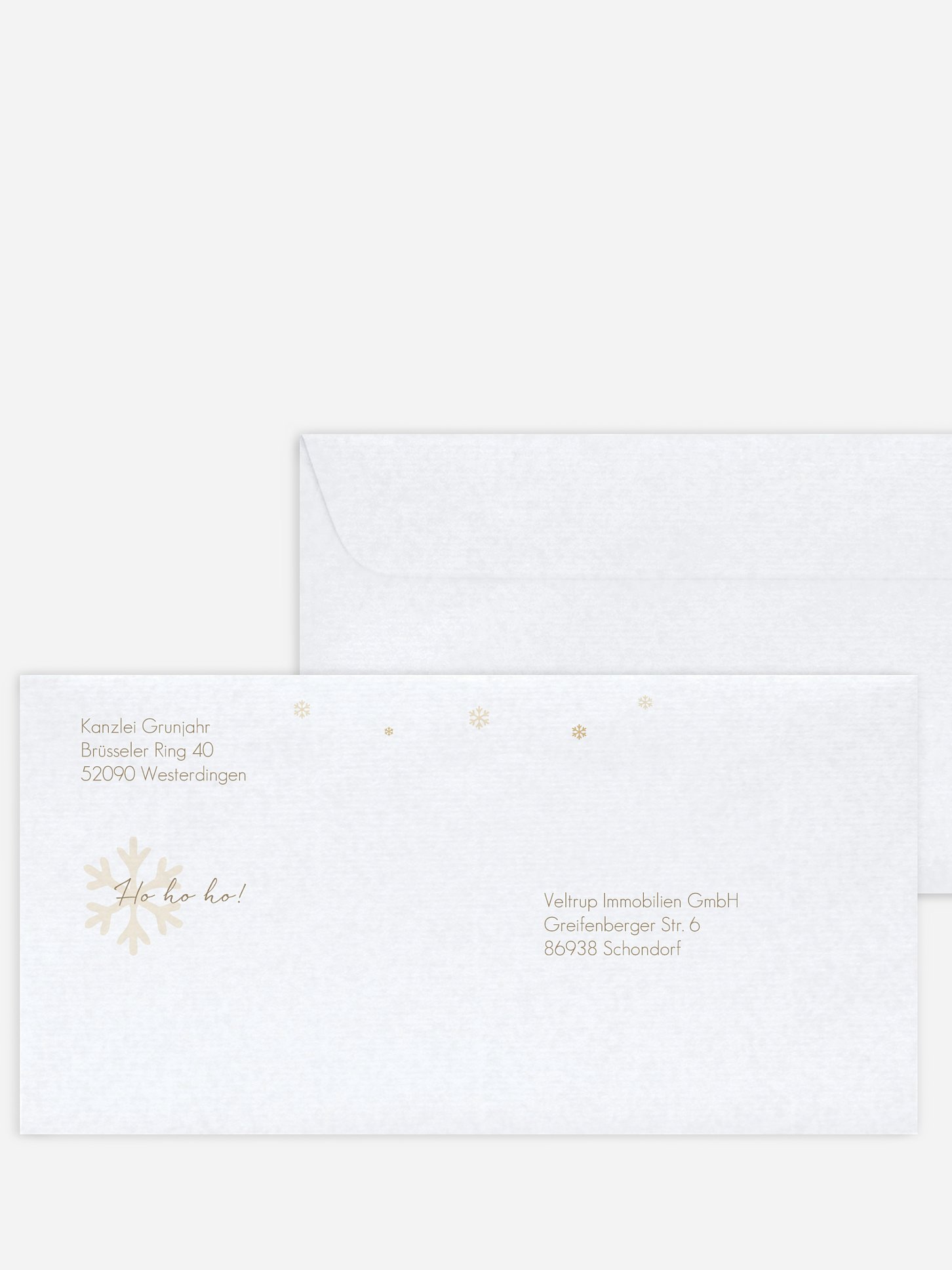 Bedruckte Umschläge geschäftl. Weihnachten Snow Flake