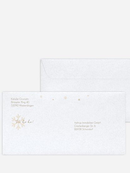 Bedruckte Umschläge geschäftl. Weihnachten Snow Flake