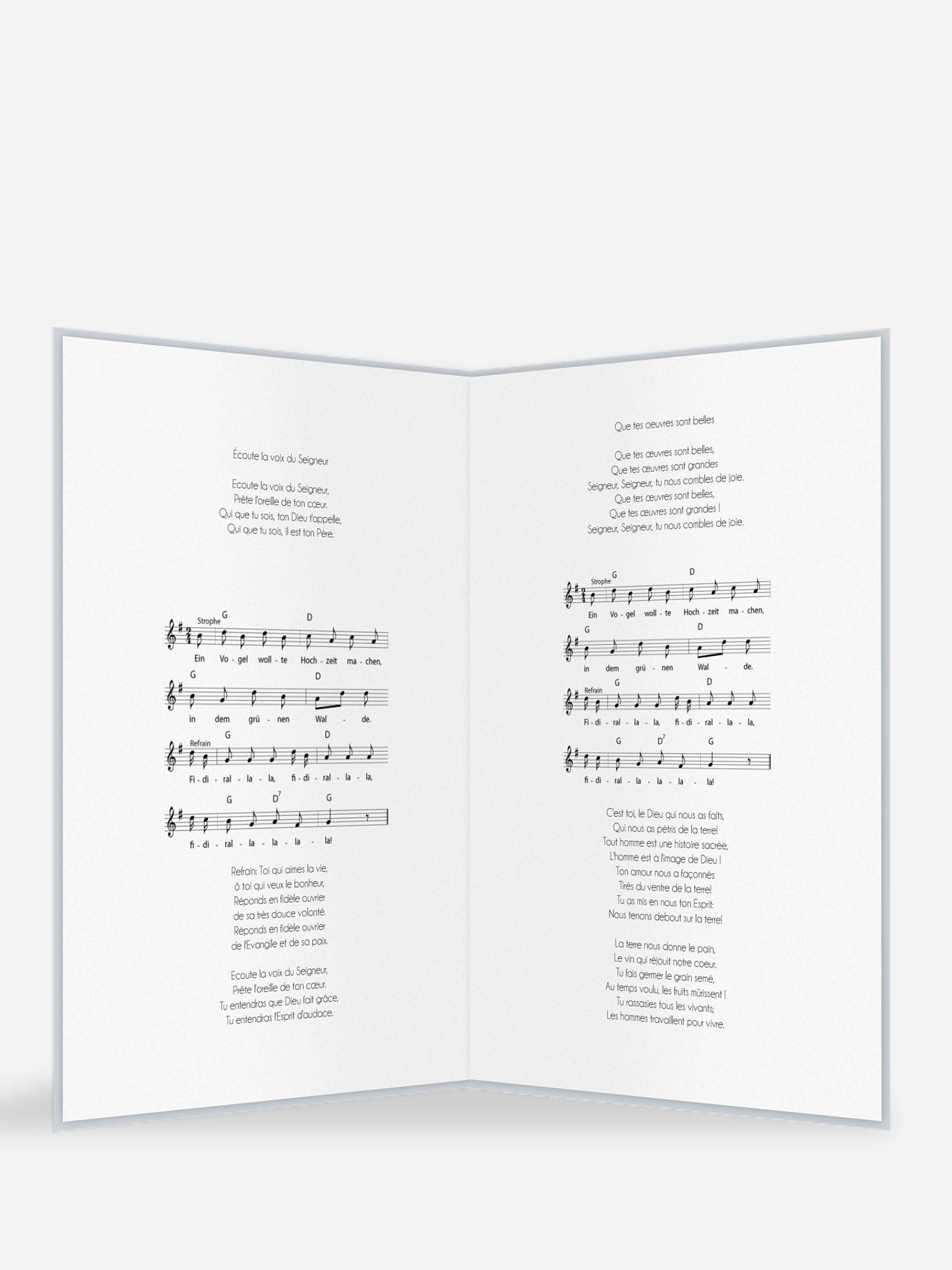 Pages supplémentaires Livret de messe