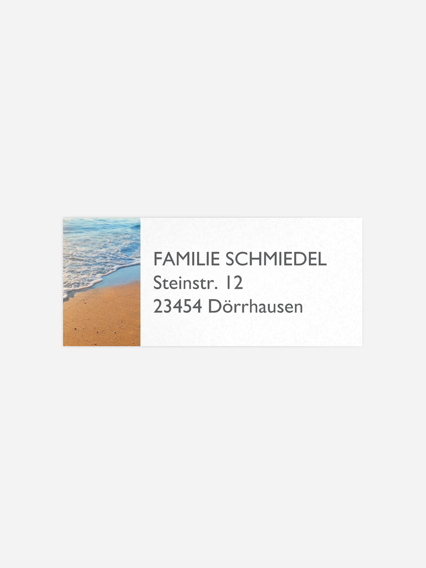 Absenderaufkleber Trauer Spuren im Sand