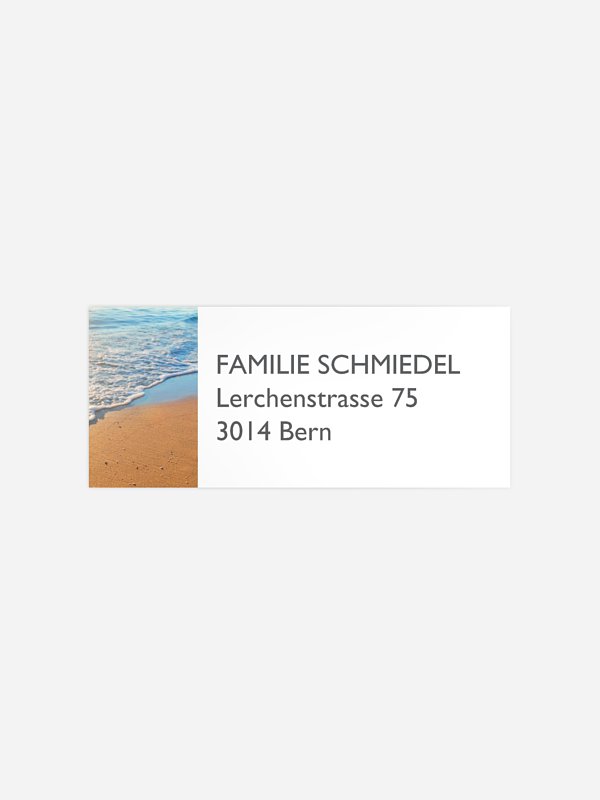 Absenderaufkleber Trauer Spuren im Sand