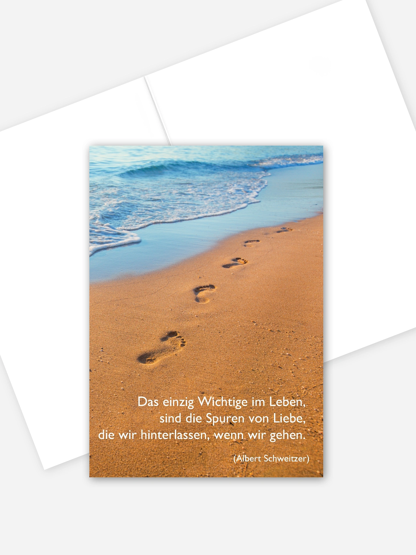 Grußkarte Spuren im Sand