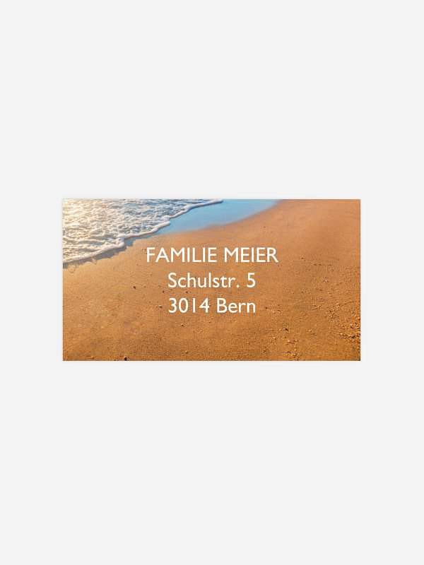 Empfängeraufkleber Trauer Spuren im Sand