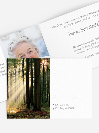 Trauerdanksagung Lichtung