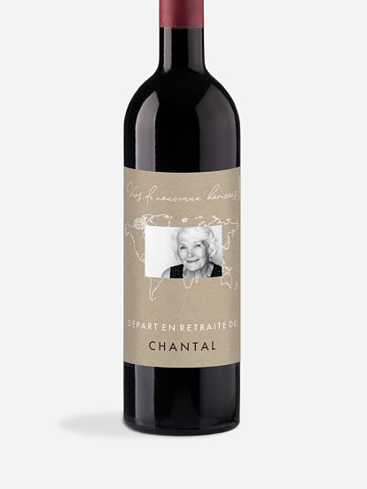 Étiquette bouteille Carte du monde