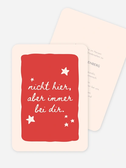 Trauerkarte Immer bei dir