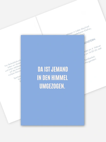 Trauerkarte Im Himmel