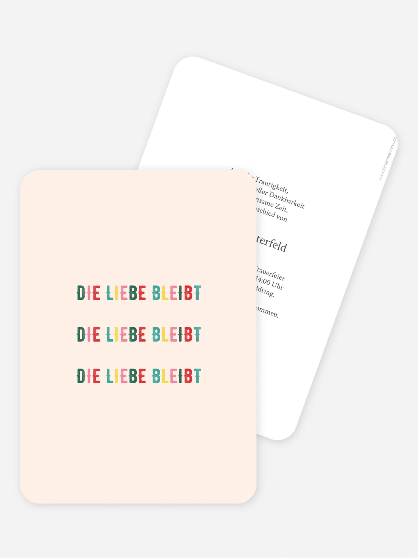 Trauerkarte Liebe bleibt