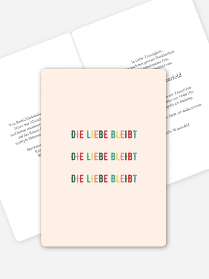 Trauerkarte Liebe bleibt