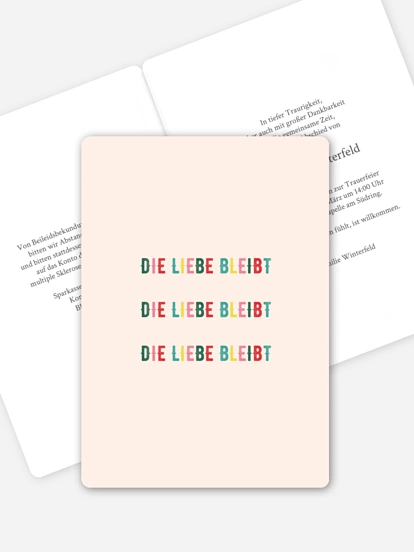 Trauerkarte Liebe bleibt