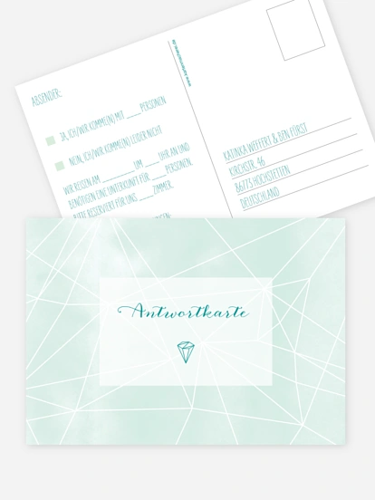 Antwortkarte Hochzeit Diamond