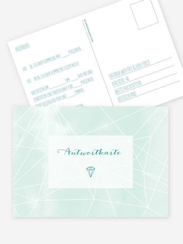Antwortkarte Hochzeit Diamond