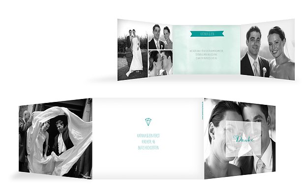 Dankeskarte Hochzeit Diamond