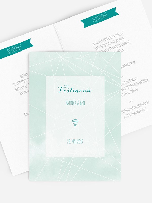 Menükarte Hochzeit Diamond