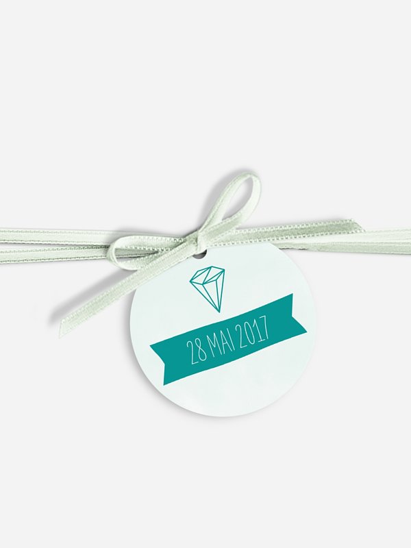 Étiquette avec ruban Diamant