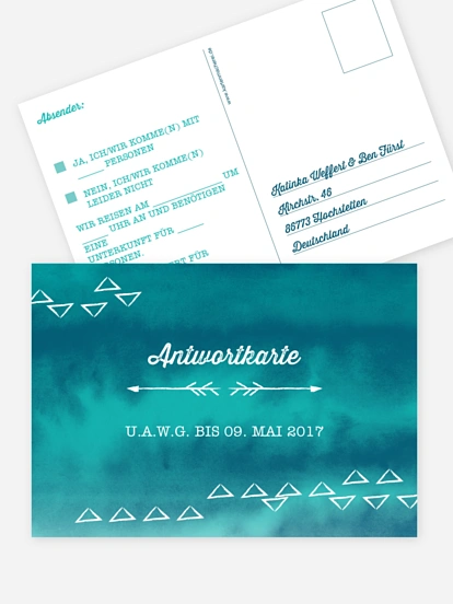 Antwortkarte Hochzeit Boho