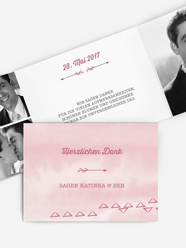 Dankeskarte Hochzeit Boho