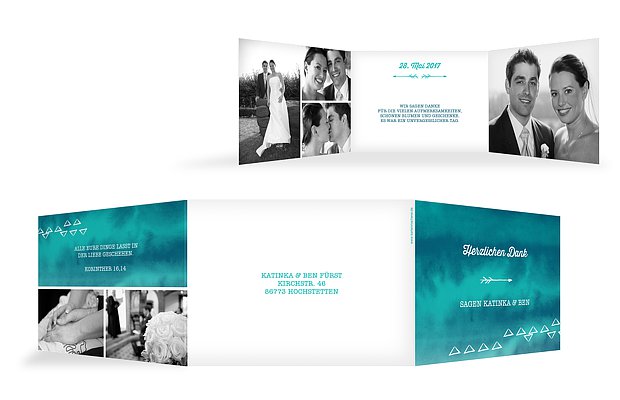 Dankeskarte Hochzeit Boho