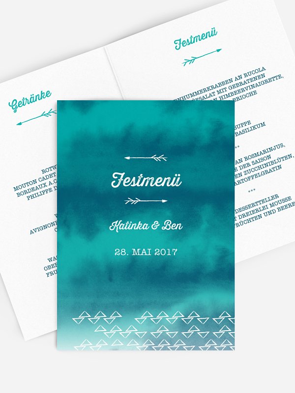 Menükarte Hochzeit Boho