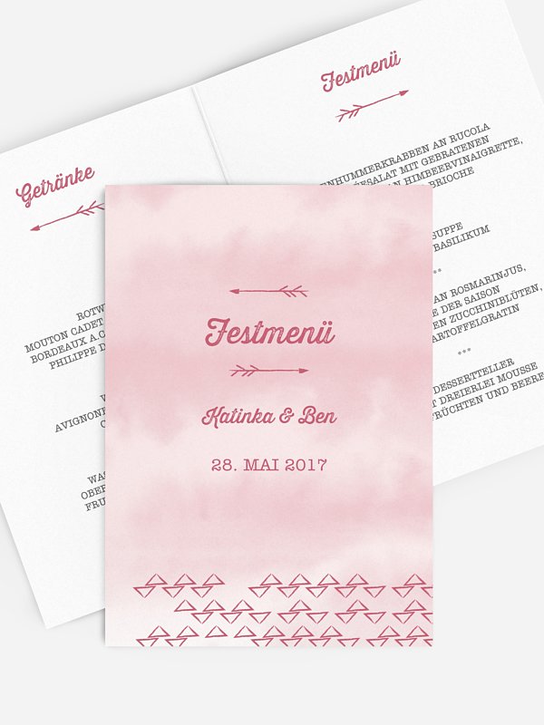Menükarte Hochzeit Boho