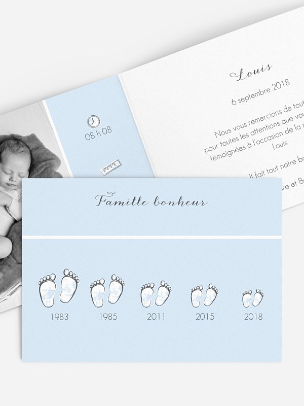Faire-part naissance Petits pieds famille