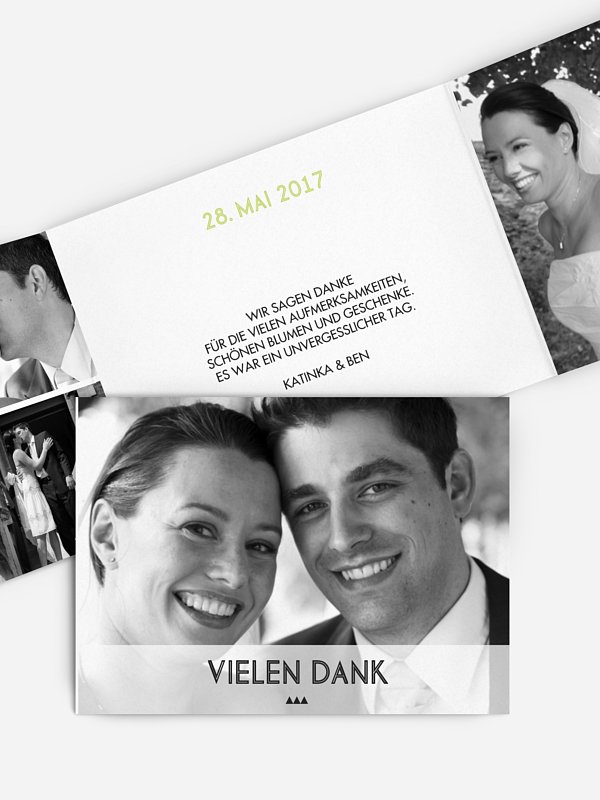 Dankeskarte Hochzeit Farn