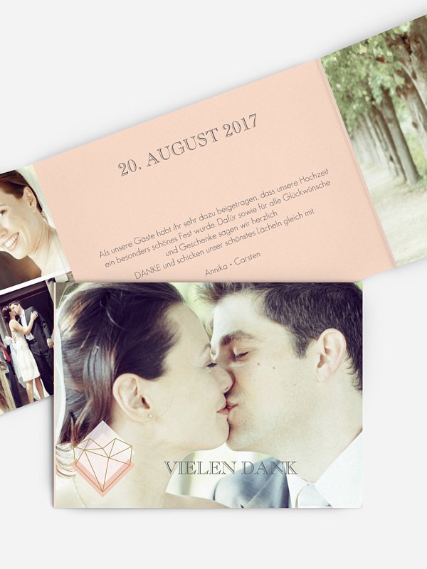 Dankeskarte Hochzeit Geometric Love