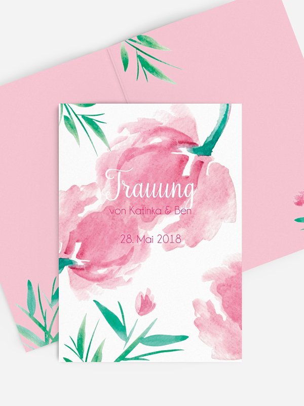 Kirchenheft Hochzeit Aquarellblumen
