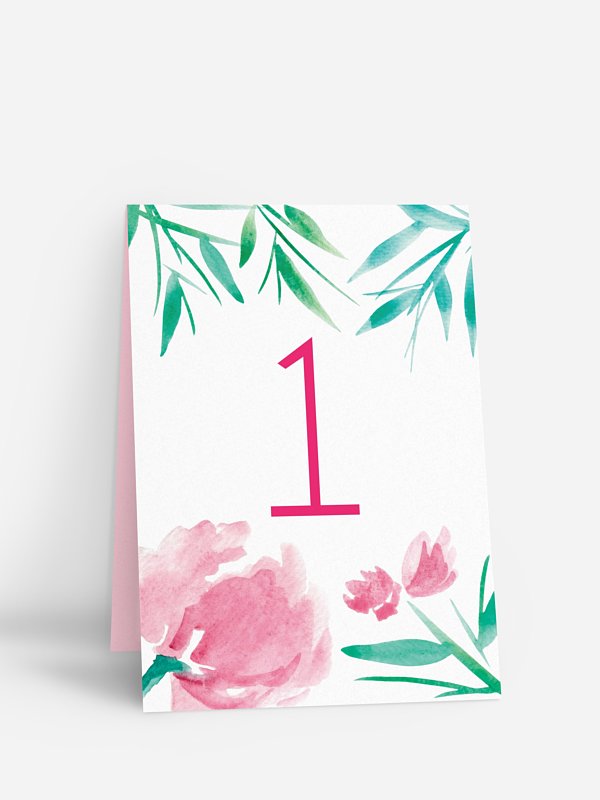Tischnummer Aquarellblumen