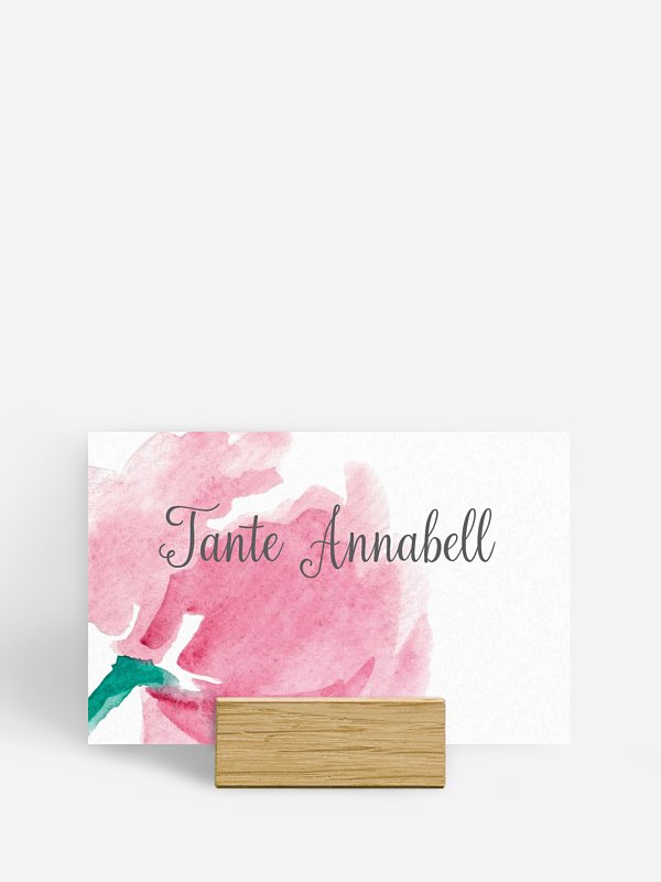 Tischkarte Hochzeit Aquarellblumen