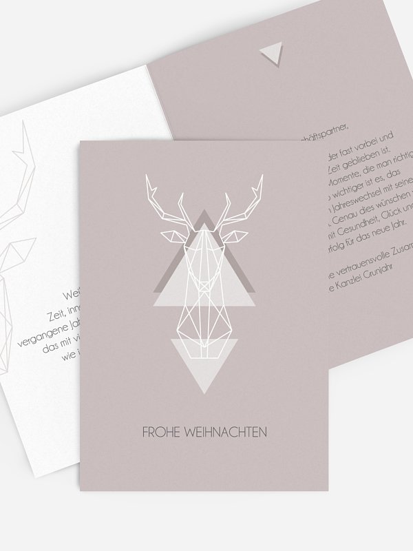 Geschäftliche Weihnachtskarte Geometric Deer