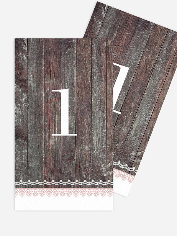 Tischnummer Wood & Lace