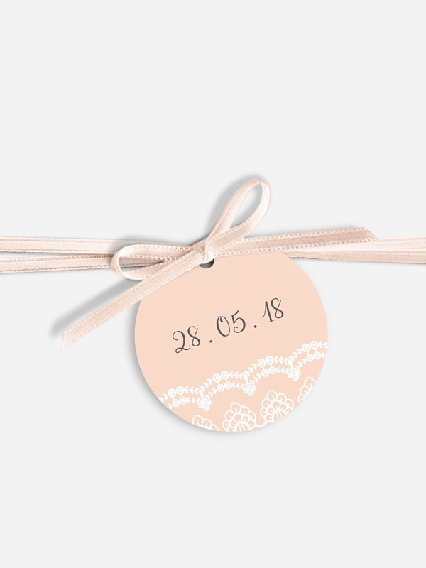 Anhänger mit Band zur Hochzeit Wood & Lace