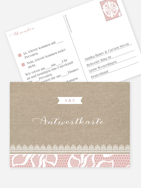 Antwortkarte Hochzeit Enchanté