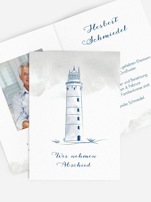 Trauerkarte Leuchtturm