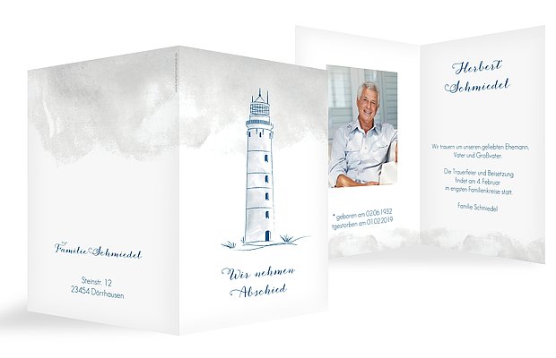 Trauerkarte Leuchtturm