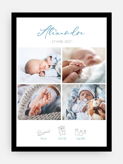 Affiche naissance Bienvenue petit ange