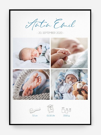 Poster Geburt Hallo kleines Wunder