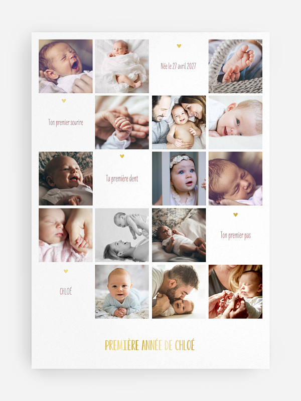 Affiche Premières Fois - Poster de naissance pour Bébé