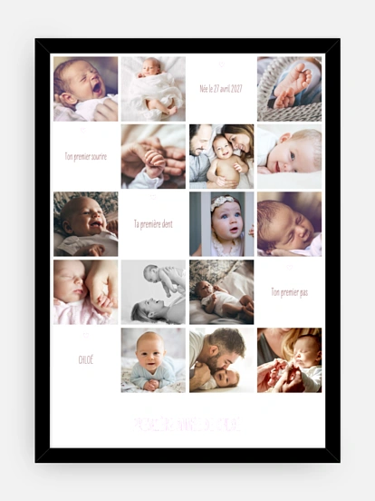 Affiche naissance Ta première année
