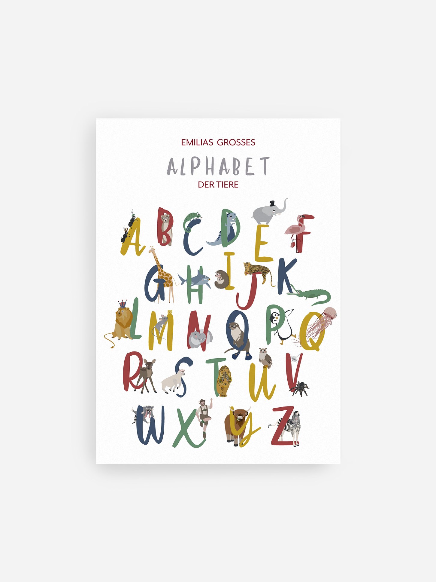 Poster Grosses Alphabet der Tiere