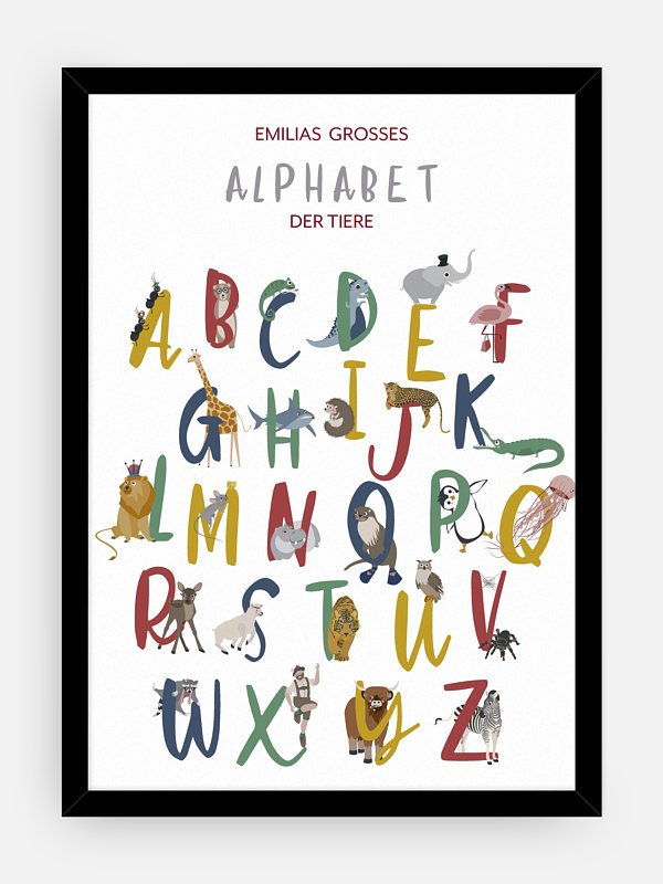 Poster Großes Alphabet der Tiere