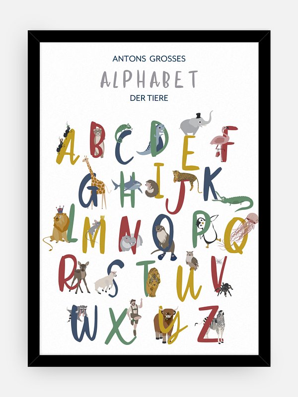 Poster Großes Alphabet der Tiere