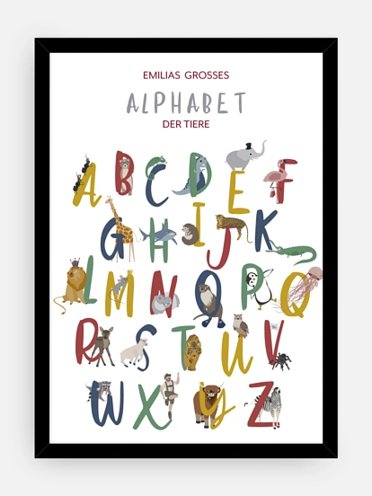 Poster Grosses Alphabet der Tiere