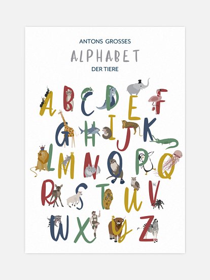 Poster Großes Alphabet der Tiere