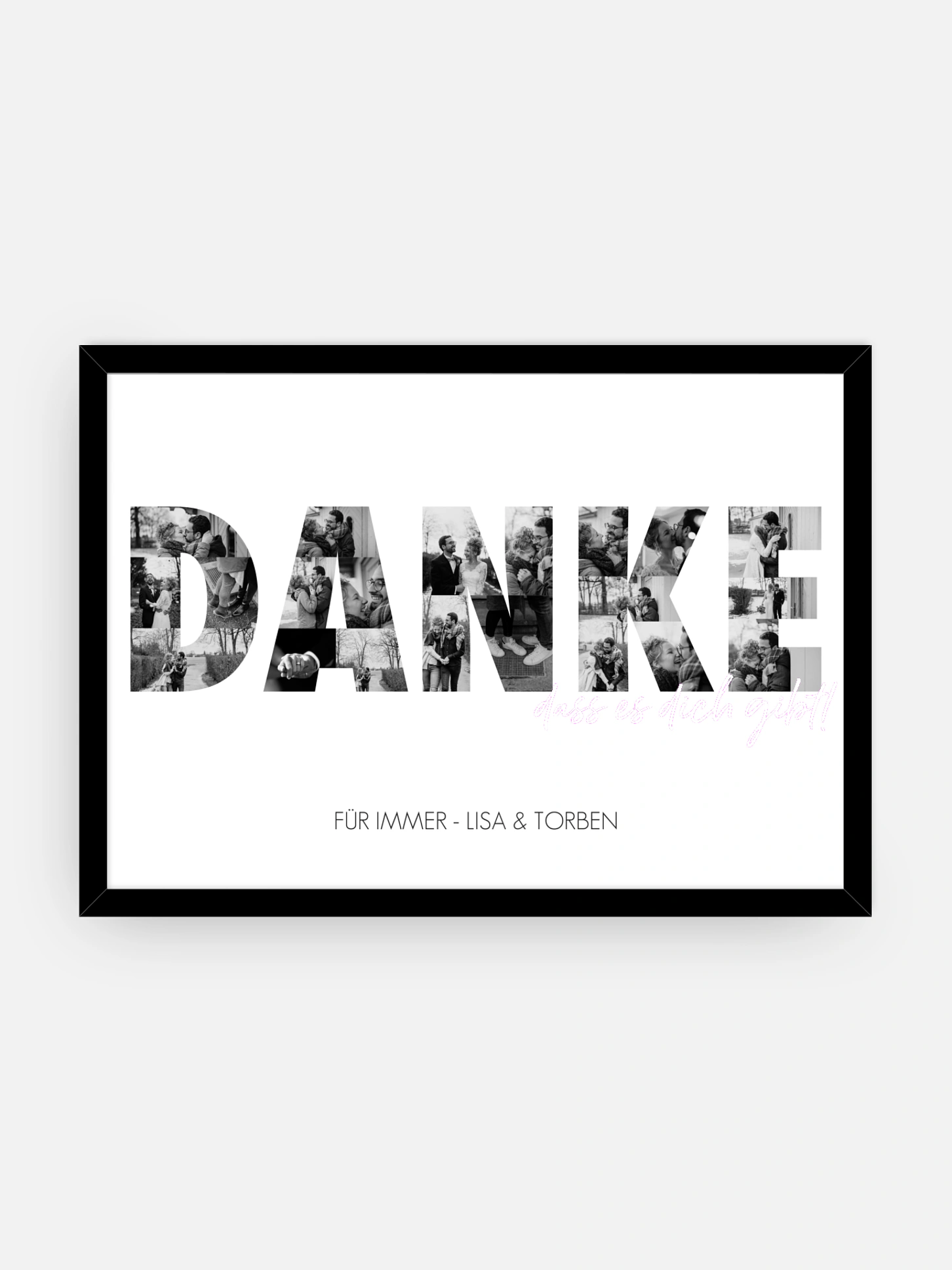 Wandbild Valentinstag Danke in Bildern