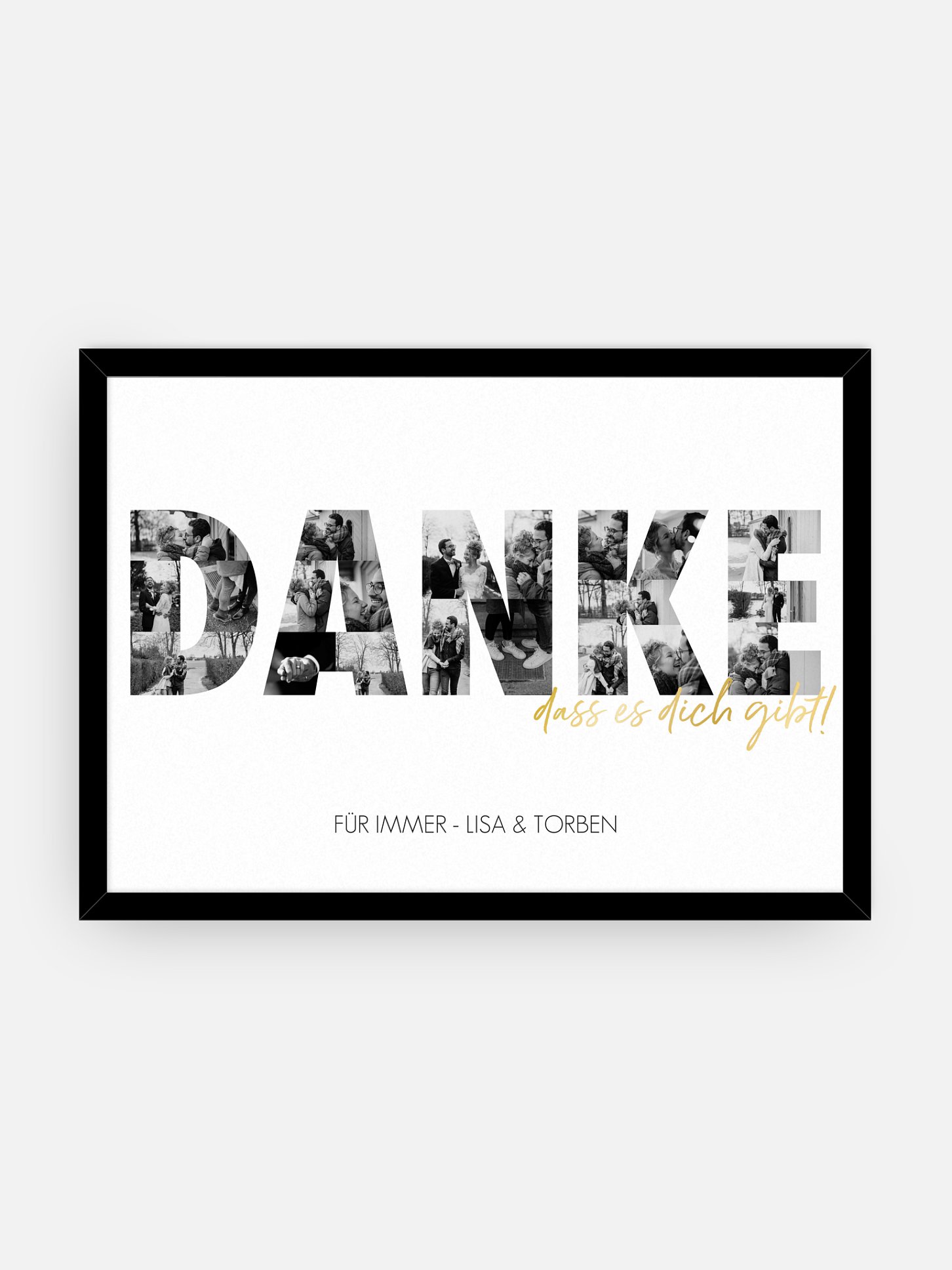Wandbild Valentinstag Danke in Bildern