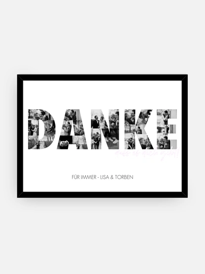 Wandbild Valentinstag Danke in Bildern