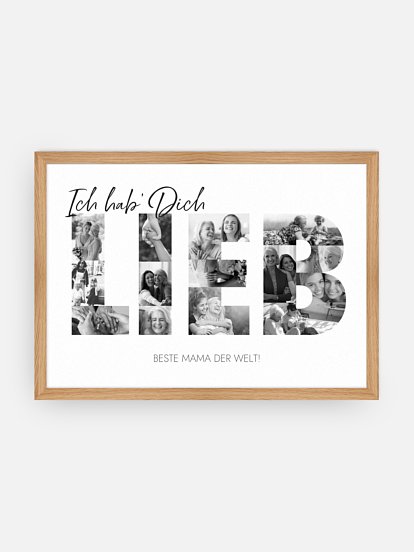 Poster Muttertag Ich hab Dich lieb