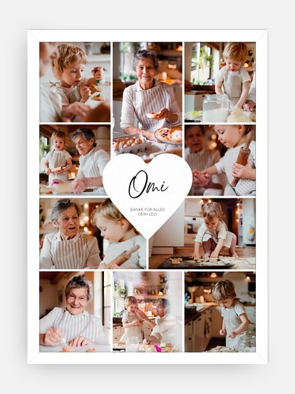 Poster Muttertag Herzergreifend Omi